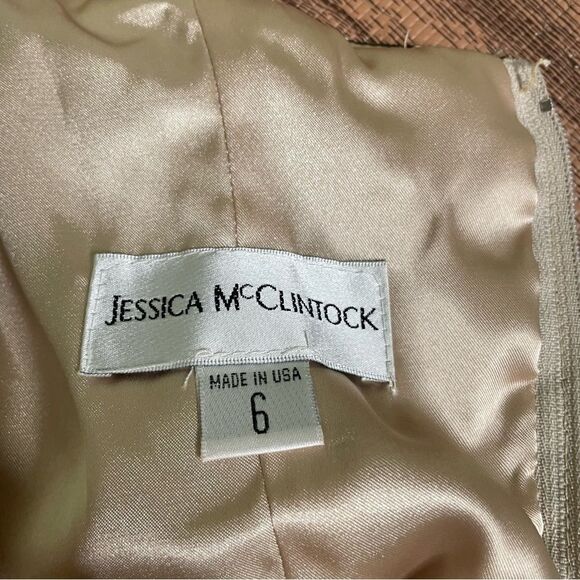 Vintage Y2K 90s Jessica McClintock Straples Basque Drop Waist Mini Dress Lace 6 - Picture 6 of 11